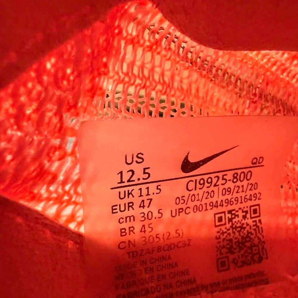Nike Air Zoom Alphafly Next% orange running shoes mens size 12.5